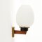 Brass, Teak, and Opaline Glass Sconce, 1950s 2