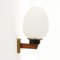 Brass, Teak, and Opaline Glass Sconce, 1950s, Image 2