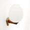 Brass, Teak, and Opaline Glass Sconce, 1950s, Image 3