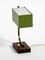Grüne italienische Mid-Century Metall & Holz Tischlampe, 1950er 17