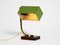 Mid-Century Italian Green Metal and Wooden Table Lamp, 1950s 14