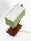 Mid-Century Italian Green Metal and Wooden Table Lamp, 1950s, Image 7