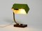 Lampe de Bureau Mid-Century en Métal Vert et en Bois, Italie, 1950s 4