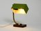 Mid-Century Italian Green Metal and Wooden Table Lamp, 1950s 4