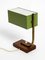 Mid-Century Italian Green Metal and Wooden Table Lamp, 1950s, Image 12