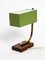 Lámpara de mesa italiana Mid-Century de metal verde y madera, años 50, Imagen 11