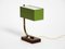 Mid-Century Italian Green Metal and Wooden Table Lamp, 1950s 1