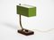 Mid-Century Italian Green Metal and Wooden Table Lamp, 1950s, Image 1
