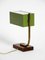 Mid-Century Italian Green Metal and Wooden Table Lamp, 1950s 6