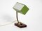 Grüne italienische Mid-Century Metall & Holz Tischlampe, 1950er 5