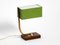 Mid-Century Italian Green Metal and Wooden Table Lamp, 1950s 3