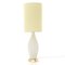 Opaline Glass and Brass Table Lamp with Parchment Shade, 1950s 1