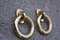 Italian Solid Brass Ring Door Handles, 1970s, Set of 2 2