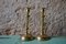 Golden Metal Candleholders, 1940s, Set of 2 1