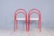 Vintage Red Enameled Iron and White Leather Dining Chairs, 1950s, Set of 6 8