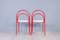 Vintage Red Enameled Iron and White Leather Dining Chairs, 1950s, Set of 6, Image 8