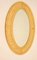 Large Vintage Bamboo Oval Wall Mirror, Image 1
