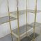 Vintage Glass and Gold-Plated Metal Shelving Unit, Image 4