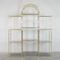 Vintage Glass and Gold-Plated Metal Shelving Unit 2