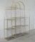 Vintage Glass and Gold-Plated Metal Shelving Unit, Image 3