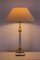 Lampada da tavolo Hollywood Regency in vetro acrilico con elementi dorati, Immagine 2