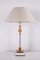 Hollywood Regency Acrylglas Tischlampe mit Goldenen Elementen 1