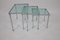 Chrome Nesting Tables with Blue Clear Glass, Set of 3 4