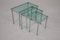 Chrome Nesting Tables with Blue Clear Glass, Set of 3, Image 8