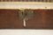 French Brown Leather Case with Copper Corners and Key, Image 8