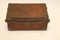 French Brown Leather Case with Copper Corners and Key, Image 1
