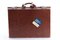 Hard Leather Business Suitcase with KLM Flap Folders, Image 4