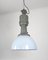 Grande Lampe à Suspension d'Usine Vintage Industrielle en Émail Bleu Clair de ElKo, 1960s 1