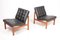 Mid-Century Patinated Leather Chaise Lounges by Ole Gjerløv-Knudsen & Torben Lind for France & Søn / France & Daverkosen, 1960s, Set of 2 10