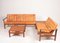 Mid-Century Patinated Leather Moduline Sofa Set by Ole Gjerløv-Knudsen & Torben Lind for France & Søn / France & Daverkosen, 1960s, Set of 4, Image 1