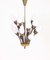 Danish Brass and Glass Tulip Chandelier from Fog & Mørup, 1950s 7