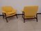Rosewood and Yellow Fabric Model 849 Lounge Chairs by Gianfranco Frattini for Cassina, 1950s, Set of 2 5