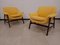 Rosewood and Yellow Fabric Model 849 Lounge Chairs by Gianfranco Frattini for Cassina, 1950s, Set of 2 4