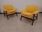 Rosewood and Yellow Fabric Model 849 Lounge Chairs by Gianfranco Frattini for Cassina, 1950s, Set of 2 7
