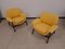 Rosewood and Yellow Fabric Model 849 Lounge Chairs by Gianfranco Frattini for Cassina, 1950s, Set of 2 5