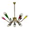 Mid-Century Italian Brass 12-Arm Sputnik Chandelier Attributed to Arredoluce, 1950s 1