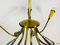 Lampadario Sputnik Mid-Century in ottone a 12 braccia, Italia, anni '50, Immagine 7