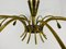 Lámpara de araña Mid-Century grande de latón con 12 brazos de Kalmar, años 50, Imagen 8