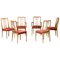 Sculptural Walnut Dining Chairs, Italy, 1950s, Set of 6 1