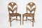 Rattan Bell Flower Dining Table and Palm Leaf Back Chairs Set, 1970s, Set of 5, Image 8