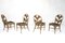 Rattan Bell Flower Dining Table and Palm Leaf Back Chairs Set, 1970s, Set of 5 6