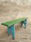Antique Green and Blue Wooden Bench, 1920s 3