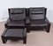 Vintage Brutalist Lounge Chairs with Ottoman Set by Sonja Wasseur, Set of 3 1