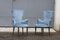 Italian Wood and Avio Velvet Lounge Chairs, 1950s, Set of 2 13
