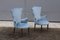 Italian Wood and Avio Velvet Lounge Chairs, 1950s, Set of 2 2
