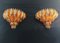 Vintage Clear and Amber Murano Glass Quariedri Sconces, 1970s, Set of 2 3